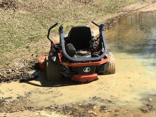 What can you say, when your OCD and need to cut the last remaining blade of grass, and get stuck