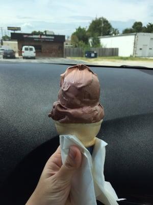 Small chocolate cone.