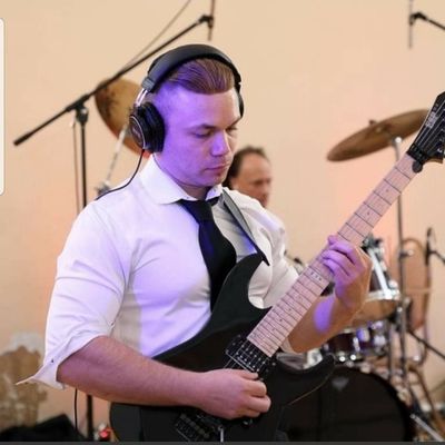 Playing guitar in the wedding