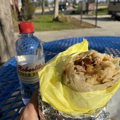 Unsure which location I received my DoorDash delivery from, but I am enjoying my California burrito outside work due to restrictions