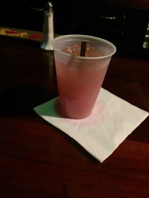 $14 sex on the beach..served in a plastic cup.