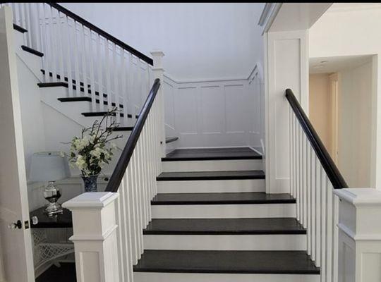 Staircase dusted swept and mopped