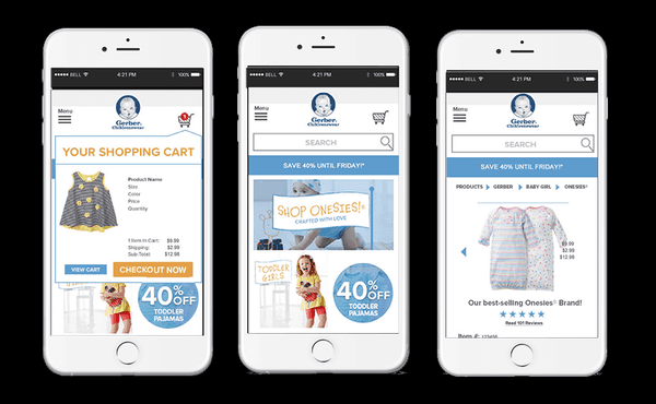 Gerber Childrenswear - Mobile website design