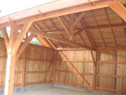 exposed timber frame