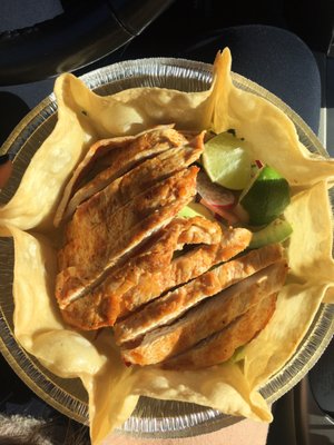 Taco salad with grilled chicken.