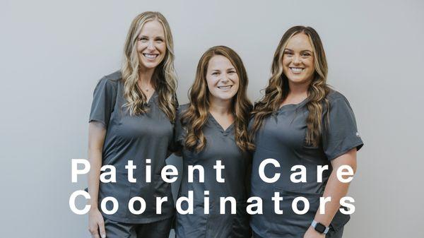 The Patient Care Coordinators are experts in helping you navigate scheduling, insurance benefits and treatment planning.