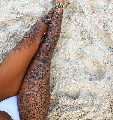 Full Henna Leg Sleeve