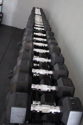 Rogue Rubber Hex Dumbbells (multiple sets)