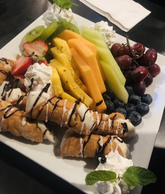 Cannoli with fresh fruit.