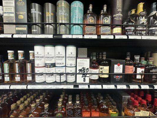 A few of the unique Bourbons and Whiskeys at Liquor Center!