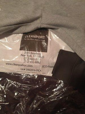 Clean port dry cleaning service, terrible!