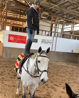 Pure simpatico. Trainer Quinn with Badger at Circle G Ranch NY