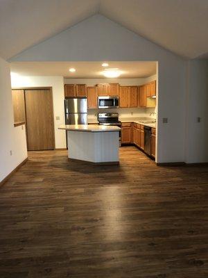 Island kitchen with new appliances