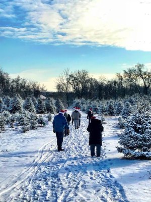 A Bunch of Santas came by the farm today.