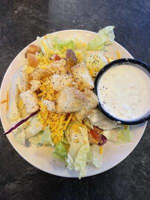 Nice side salad with real chunky home made blue cheese dressing.