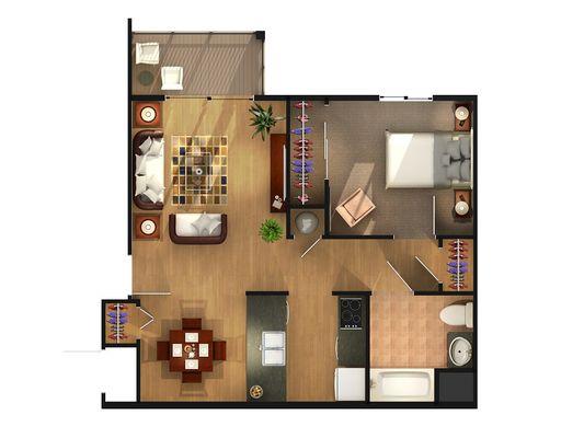 1 Bedroom Apartment Floor Plan