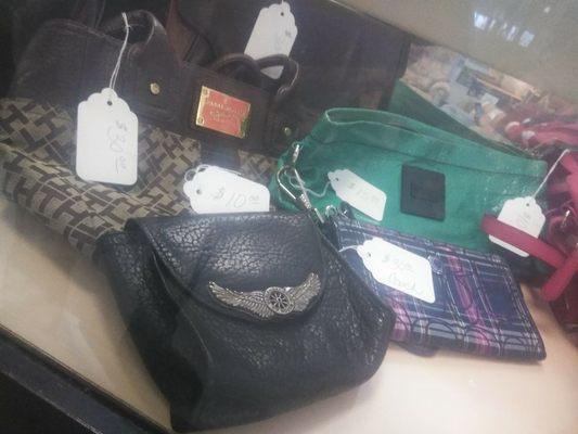 Coach, Harley, and other name brand handbags and Wrist wallets