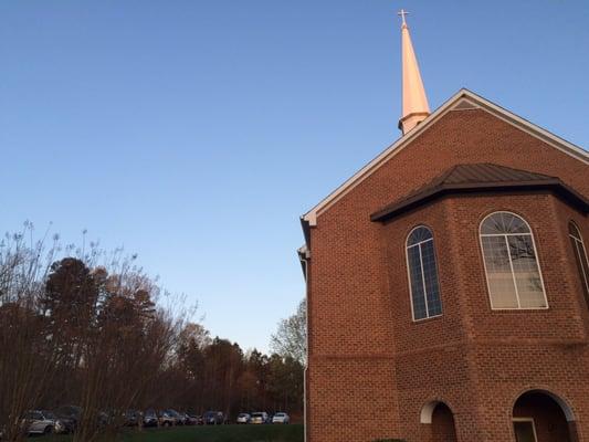 The church at the top of the hill.