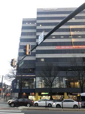 Street view at corner of Georgia Avenue and Wayne Avenue