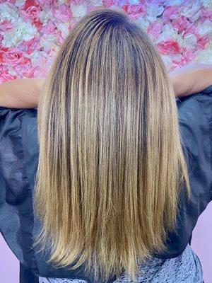 Root touch up and Highlights