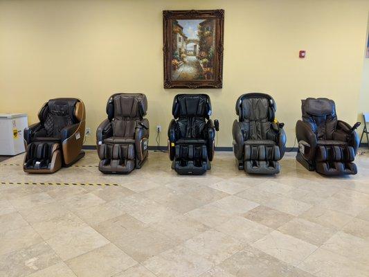 Massage chair on a bearty flooring