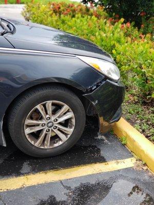 Blue Sonata, I don't know the owner. Look at how he is driving around with a torn bumper.