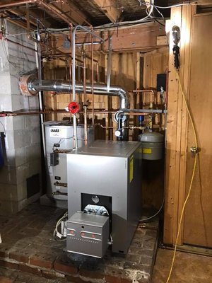 Viessmann Vitorond oil fired hot water boiler installation.