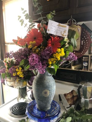 The gorgeous arrangement for my mom!