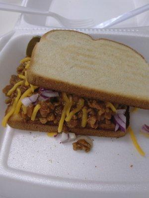 BBQ beef sandwich in bread