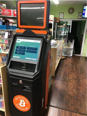 Bitcoin ATM for buying and selling bitcoin available in the store. Operated by Hippo Kiosks manufactured by ChainByes