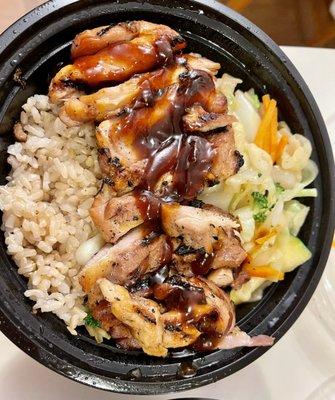 Chicken teriyaki with brown rice and veggies