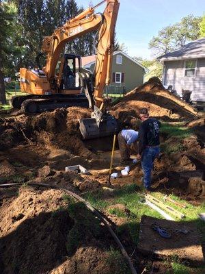 Large excavation equipment used to dig the leech field that Sanitary uses to get their work done "easier".