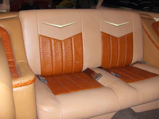 Leather and ostrich. Rear seat.