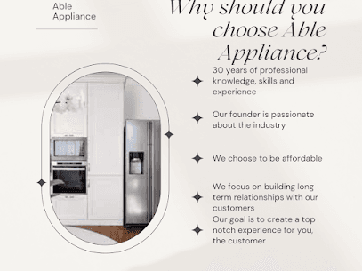 There are so many different appliance companies to choose from, here are just a few of the reasons you should choose Able Appliance Repair!