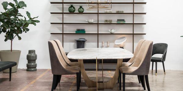 Baxter | Romeo dining table and Colette chair by Roberto Lazzeroni & Decor dining chairs by Baxter