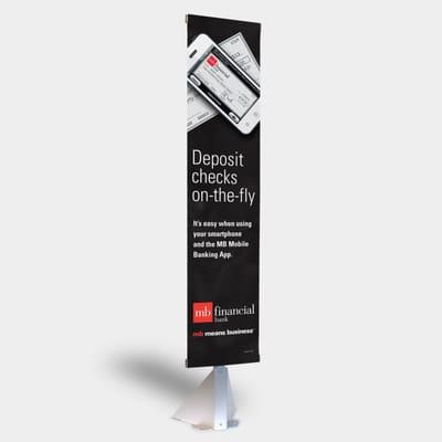 Viewpoint Outdoor Banner Stand for drive-up banking