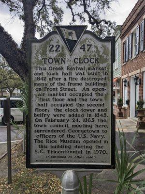 Town Clock / Kaminski Building Historical Marker, Georgetown