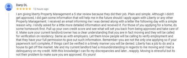 A 5 star review from an applicant on what to provide when applying and what to expect.