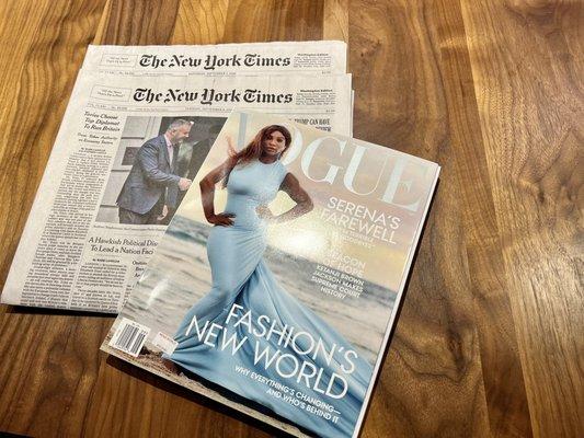 Picked up NYT and Vogue!