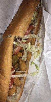 Shrimps po boy sandwich