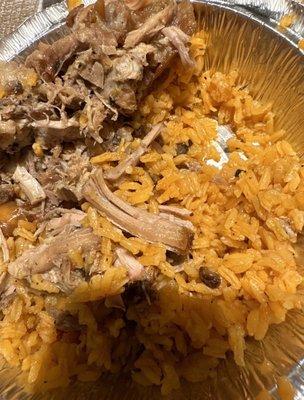 Pernil and arroz con gondules