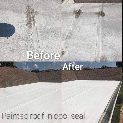 Roof painting in cool seal