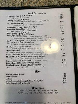 Page 1 of menu