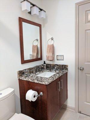 Small bath makeover-a lot in a 8'x5' space