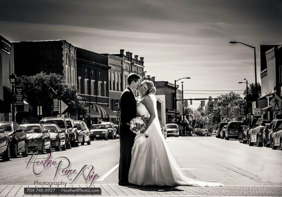 Beautiful couple just married in Downtown Mooresville, NC