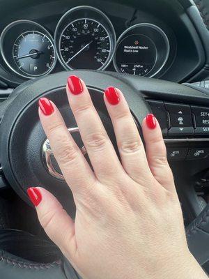 Love my red nails by Tiana!