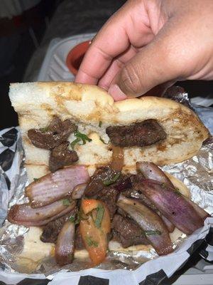 Lomo Saltado Sandwich