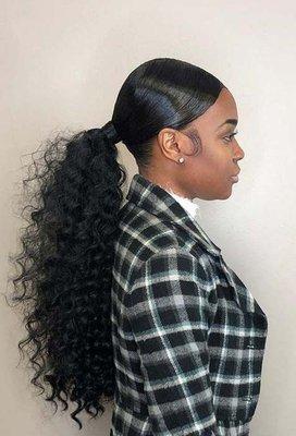 Sleek extended ponytail!