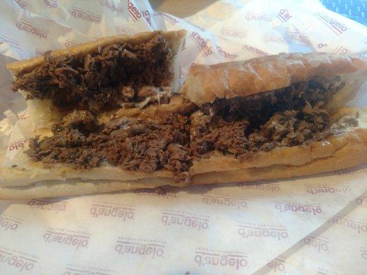 The way a large steak and cheese from D'Angelo should look