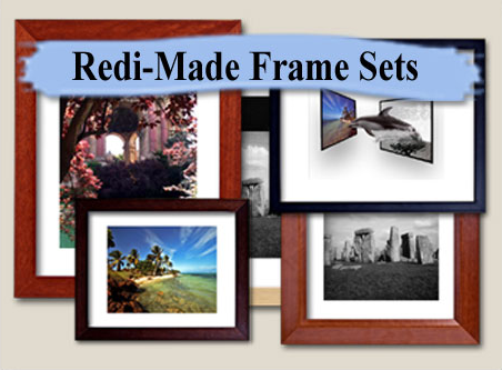 REDI-MADE Picture Frames come complete with your choice of a quality wood frame available in 7 sizes.